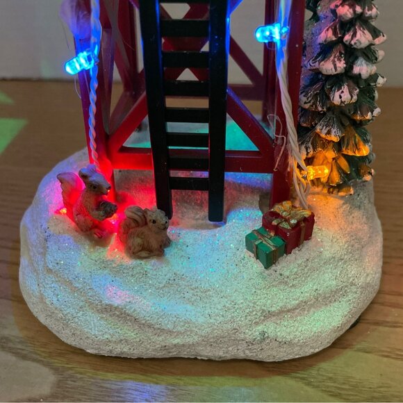 Holiday Time Lighted Snowman Water Tower Christmas Decoration w Santa Animals - Picture 7 of 8